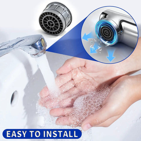 Durable Two Pack 116711 Faucet Aerator With 1.5 Gpm Flow Restrictor showing water flow and easy installation in hands.