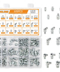 All In One Grease Fittings Assortment Kit 105 Pcs SAE And Metric Zerk Fittings Set including straight and angled fittings in case