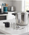 Must Have Pressure Cooker Float Valve Replacement Set With Stainless Steel And Plastic Parts For Air Tight Performance And Leak Free Cooking Upgrades on kitchen counter.