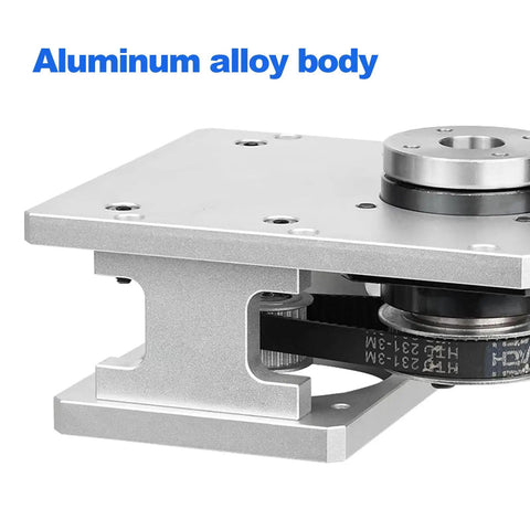 Knockout Precision Hollow Rotary Actuator Designed For 42Mm And 57Mm Stepper Motors featuring aluminum alloy body and belt.