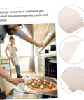Must Have 10 Pack Mica Plate Sheets 150x120mm Heat Resistant Insulation for Microwave Ovens shown with pizza baking and product closeups