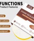 White Foam Rubber Seal Tape Self Adhesive Weather Stripping Gap Filler Foam Backer Tape 2 Inch Wide By Slim Cut 16 Foot Roll features sealing, anti-collision, anti-vibration.