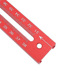 Aluminum Router Milling Bracket Jig For Precise Circular Hole Cutting And Measurement Alignment Cabinet Hardware Install Tool For Pro Woodworkers And DIYers Durable Alloy Craftsmanship Easy Setup red aluminum scale ruler close-up