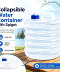 Foldable Water Storage Container With Spigot For Camping And Outdoor Adventures, 10L shown folded flat next to a tent