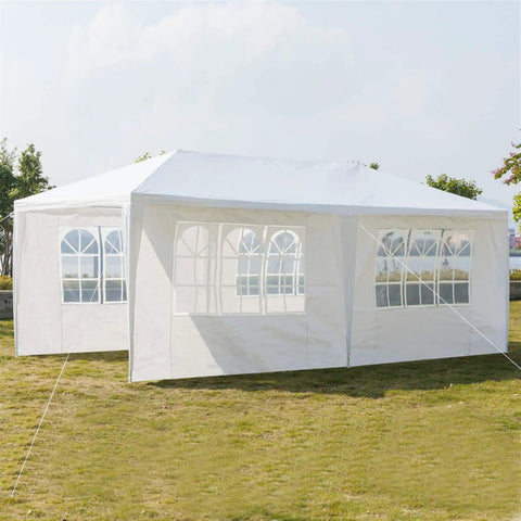 Outdoor Party Tent 10x20 Foot Canopy Gazebo With Removable Sidewalls Instant Event Tent For Catering Events Wedding Birthday Pavilion Beach BBQ Up To 30 People Waterproof Easy Setup shown in outdoor setting