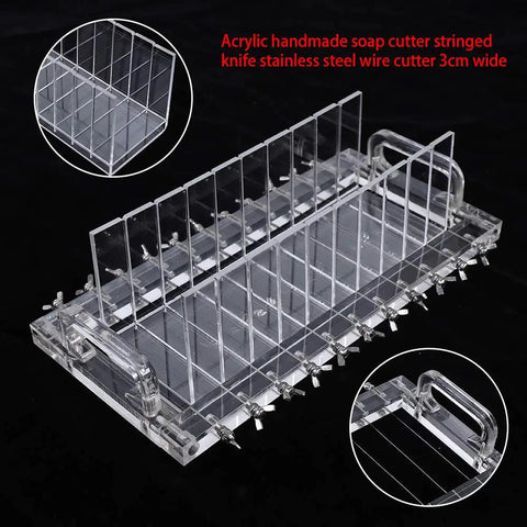 Acrylic Handmade Soap Loaf Cutter With Ten Compartments Adjustable Length Up To 3.94 Inches Multi Function Wire Cutter Machine