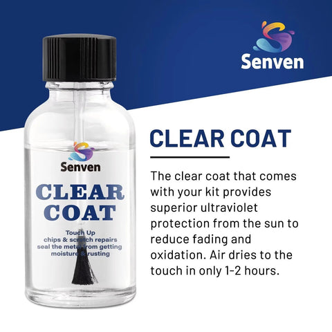 Senven clear coat glass bottle, 1.5 oz car touch-up kit with black cap
