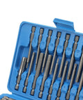 SIXRUN Supercharged 50 Piece Security Bit Set With Magnetic Driver Kit Featuring Tamperproof Torx Hex Spline Tri Wing Bits, blue case