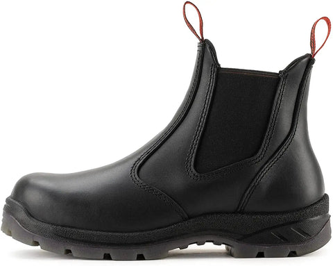 Side view of Men Slip On Work Boots With Composite Toe Lightweight Tough As Nails Water Resistant Electric Hazard Safe Anti Static Insulated