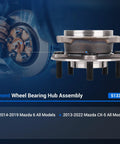 Front Wheel Hub And Bearing Assembly For Mazda 6 2014 2019 And CX5 2013 2022 Replacement 513347 with 5 Lug ABS ready