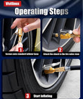 Two Pack Brass Locking Tire Air Chucks With Clip Adapter For Quick Connect To Tire Inflators And Air Compressors Fits 8mm Valve
