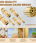 Push To Connect Brass Air Line Fittings Kit 48 Pcs DOT Unions For Air Suspension And Brake Systems 1/8 to 1/2 Inch sizes