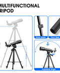 Portable 50mm Aperture 360mm Focal Length Refractor Telescope With AZ Mount For Beginners And Kids, Upgraded Tripod, Phone Adapter, Fully Coated Optics, Easy Setup, White black tripod with adjustable angle, thick steel legs, 32-inch height