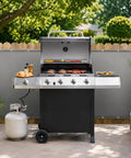 Heavy Duty Fireproof Grill Backsplash Mat To Shield Your Deck Fence And Railing From Scorching Heat Grease Splatter And Smoke near grilling station.
