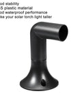 Solar Torch Light Base and Joint Kit for Wall Mounting showing black ABS plastic joint with smooth finish.