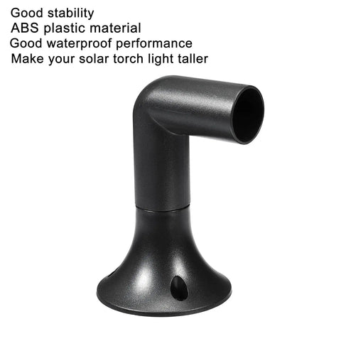 Solar Torch Light Base and Joint Kit for Wall Mounting showing black ABS plastic joint with smooth finish.