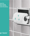 Recessed Toilet Paper Holder In Brushed Nickel Wall Mount Made Of Stainless Steel With Rear Mounting Bracket displayed in bathroom wall.