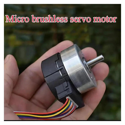 Brushless Servo Motor 12V DC With Built In Drive And PWM Speed Control, 100 Line Encoder, held in hand, compact design
