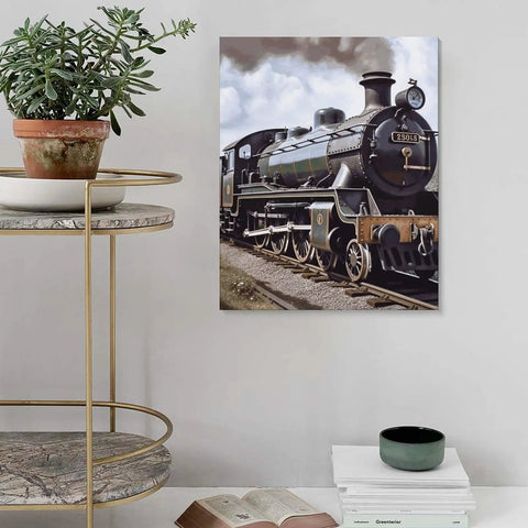 Steam Locomotive Train Poster On Cotton And Linen Hanging Wall Decor For Living Room And Bedroom Modern Framed Artwork With Rich Colors Durable Print Perfect Gift For Train Fans And Vintage Home Decor