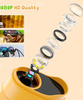 Exploded view of lens components in 1000X Handheld Digital Microscope For Kids Pocket Microscope With 2 Inch IPS Screen STEM Toy