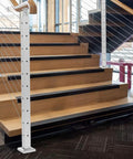 Tough As Nails 42 Inch Stair Handrail Post Made From Real 304 Stainless Steel With Pre Drilled Base for sturdy outdoor support on stairs.