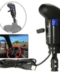 USB Truck Simulator Shifter Knob For ATS And ETS2 PC Racing with a textured grip and USB cable for realistic gearshift experience.