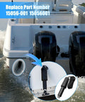 Beefy 12 Volt Boat Trim Tab Actuator With Two And A Quarter Inch Stroke installed on boat, showing mounting hardware