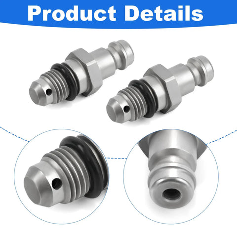 Bleeder Fitting Kit For Front Mount Marine Cylinders, 3/8 Inch Compression, 9/16-24 Thread, 2 Pack With O-Ring, Essential For Manual Hydraulic Steering, Compatible With Popular Marine Cylinders