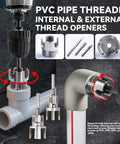 Dual Function PVC Pipe Threader Set For Internal And External Threads, Fits One Half Inch, Three Quarter Inch, And One Inch Pipes, Electric Drill Compatible Water Pipe Thread Cutting Kit For Easy Home Repairs, DIY Friendly By Yakamoz.