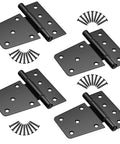 3.5 Inch Heavy Duty Strap Gate Hinges Kit For Wooden Gates Vinyl Fence And Barn Doors 4 Pcs Black with screws