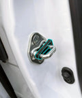 Heavy Duty Door Striker Sound Damper Bushing for Honda CRV Civic Accord Fit Pilot Odyssey installed on door latch.