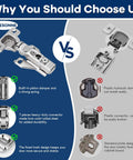 Comparison of 10 Pack Half Inch Overlay Face Frame Soft Close Hidden Cabinet Hinges 105 Degree 3D Adjustable Clip On Plate Concealed Kitchen Cupboard Door Hinges With Screws By ROTESONNE and alternative hinge designs.