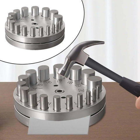 Round Disc Cutter Set Manual Round Punch Heavy Duty Coin Punch Tool For Jewelry Making And Metal Forming Die on table top