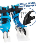 Replacement Inline Skate Brake Kit Universal Toe Stopper with roller skates, 3.54 x 3.46 x 1.57 inch, easy to install.