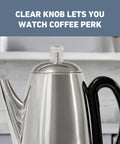 Electric Percolator Coffee Maker With Classic Style, 12 Cup Capacity, Stainless Steel Stem And Basket, Heat Resistant Handle, in kitchen