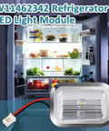 Refrigerator LED Light Module With Chrome Frame For Whirlpool KitchenAid JennAir, Easy Swap Replacement Fits W11462342