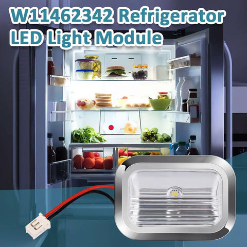 Refrigerator LED Light Module With Chrome Frame For Whirlpool KitchenAid JennAir, Easy Swap Replacement Fits W11462342