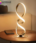 LED Spiral Bedside Lamp With Stepless Dimming 12W 3000K Warm White Modern Nightstand Desk Light in living room setting