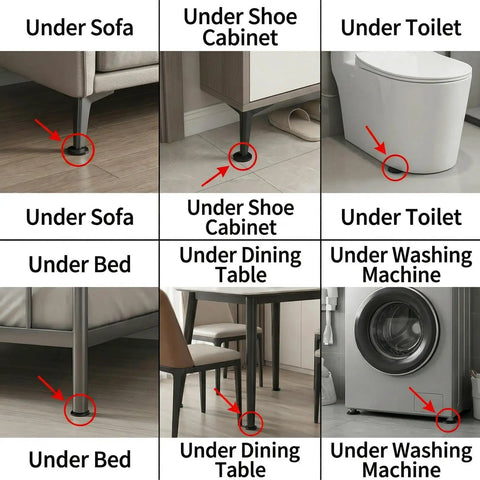 Image showing Twenty Pack Rubber Leveling Shims Anti Wobble Furniture Levelers used under various furniture and appliances.