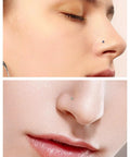 Close-up of two nostril piercings featuring Five Pack 18g ASTM F136 Titanium Nose Studs With Vibrant Opal Tops For Nostril Piercings.