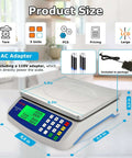 Pro Grade Digital Kitchen Scale 40kg 88lb Stainless Steel With LCD Display For Price Computing And Item Counting Deli Scale