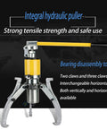 Heavy Duty Hydraulic Bearing Puller With 10 Ton Capacity For Knuckle Saver Auto Repair vertical and horizontal gear extractor tool with yellow handle.