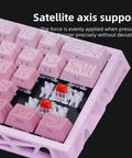 Sixty One Key Mechanical Gaming Keyboard With Fully Hot Swappable Switches And Dope Adjustable RGB Lighting Designed For A Smooth Plug And Play Setup That Feels Totally Fire showcasing pink keycaps and mechanical switches.