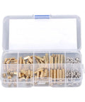 Brass M3 Hex Spacer Kit 120 Pieces Built For DIY Projects And Metalwork Premium Quality Spacers And Nuts Set Oxidation Resistant And Easy To Install Great For Automotive And Industrial Use in storage case