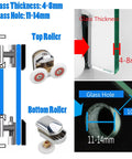 4 Pack 25mm Shower Door Rollers For Curved Glass Doors 4 To 8mm Replacement Runners Wheels Durable Top And Bottom Rollers