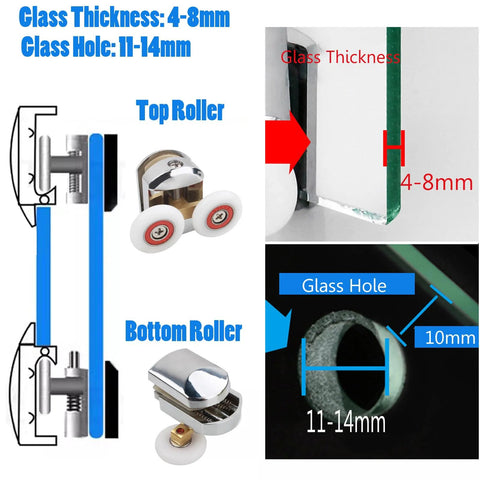 4 Pack 25mm Shower Door Rollers For Curved Glass Doors 4 To 8mm Replacement Runners Wheels Durable Top And Bottom Rollers
