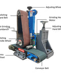Beast Mode Belt Grinder 2.2Kw 9 Speed Benchtop Polisher with adjustable components for efficient metal and wood grinding.
