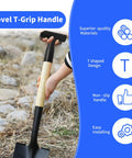 Two Pack Black T Shaped Shovel Grip Handles, PVC Plastic Spade Replacement Grips For Snow Removal, ergonomic hand holding