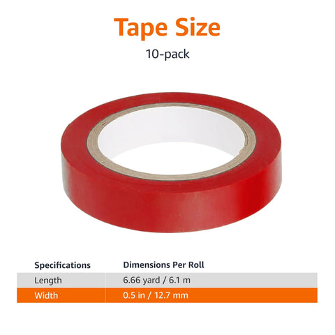 Totally Sick Electrical Tape With Badass Rubber Grip For Color Coded Wiring DIY Garage Grinds Auto Repair And Weekend Projects 10 Pack Of Super Durable Vinyl Rolls Half Inch Wide By Nearly Seven Yards