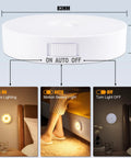 3 Pack Motion Sensor LED Night Lights With USB Rechargeable Battery, 8 LEDs, Magnetic Patch, 3 Modes, Cordless Wall Light